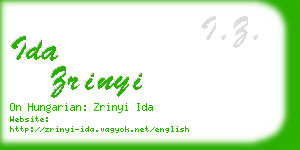 ida zrinyi business card